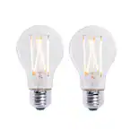 Photo 1 of 60W Equivalent Warm White Light A19 Dimmable LED Filament Light Bulb (2-Pack)
