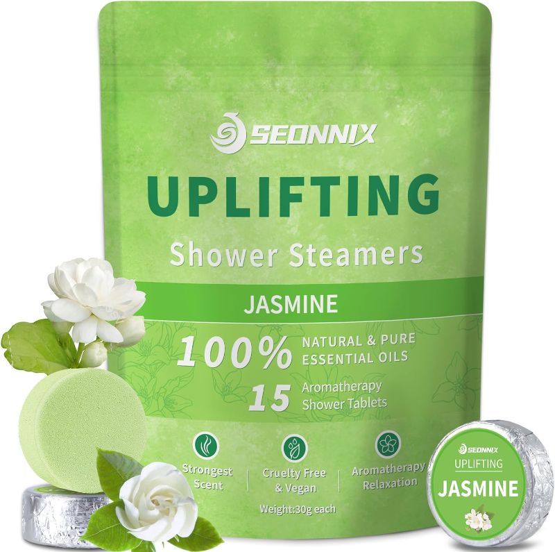 Photo 1 of **((2Pk Bundle)) SEONNIX Shower Steamers Aromatherapy 15 Pack, Jasmine Shower Bombs with Natural Essential Oils, Relaxation & Birthday Gifts for Women and Men, Stress Relief & Self Care, Shower Tablets Spa Gifts