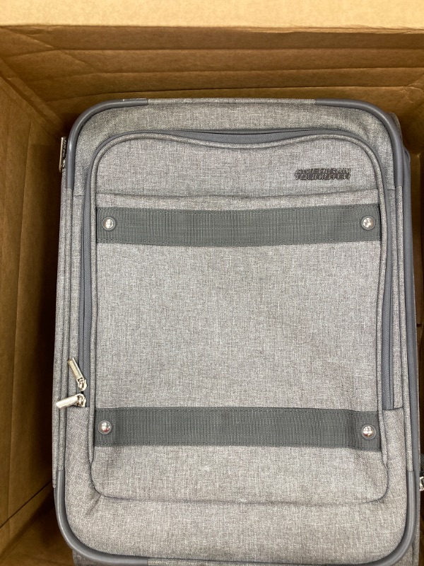 Photo 1 of AMERICAN TOURISTER Whim Softside Expandable Luggage with Spinners, Dove Grey, Carry On