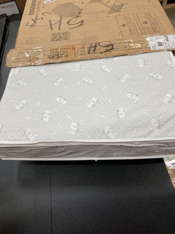 Photo 2 of ***SEE NOTES***  Twilight 5” 2-in-1 Breathable Spring Coil Crib and Toddler Bed Mattress Firm, Plush with Reversible Design I Greenguard Gold and JPMA Certified, White
