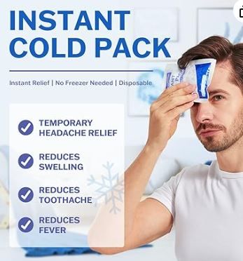 Photo 1 of 50 Pack - Re-Freezable Instant Cold Packs - Instant Ice Packs for Injuries | Disposable Cold Compress Ice Pack for Pain Relief, Swelling, Inflammation, Sprains, Toothache - Cold Pack for Athletes

