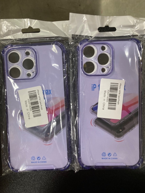 Photo 2 of 2 Pack JETech Case for iPhone 14 6.1-Inch, Non-Yellowing Shockproof Phone Bumper Cover, Anti-Scratch Clear Back (Deep Purple)
