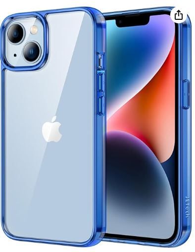 Photo 1 of 2 Pack JETech Case for iPhone 14 6.1-Inch, Non-Yellowing Shockproof Phone Bumper Cover, Anti-Scratch Clear Back (Blue)
