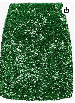 Photo 1 of REEMONDE Women's Sequin Skirt Sparkle Stretchy Bodycon Mini Skirts Night Out Party Small