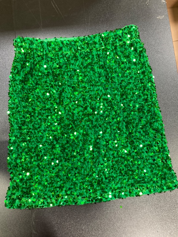 Photo 1 of REEMONDE Women's Sequin Skirt Sparkle Stretchy Bodycon Mini Skirts Night Out Party Small