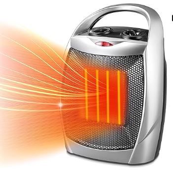 Photo 1 of ***SEE NOTES***  Kismile Small Electric Space Heater Ceramic Space Heater,Portable Heater Fan for Office with Adjustable Thermostat and Overheat Protection ETL Listed for Kitchen, 750W/1500W(Silver)
