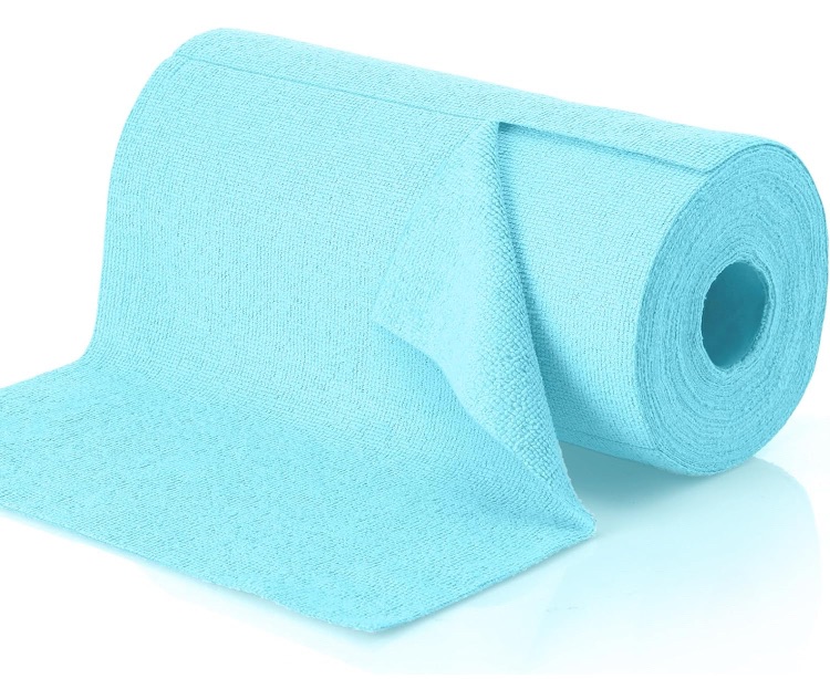 Photo 1 of Fumete Reusable Microfiber Cleaning Cloths Roll Washable Tear Away Microfiber Towels for Cars 12" x 12" Cleaning Wipe Rags for Home House Kitchen Garage All Purpose(Blue, 1 Roll)