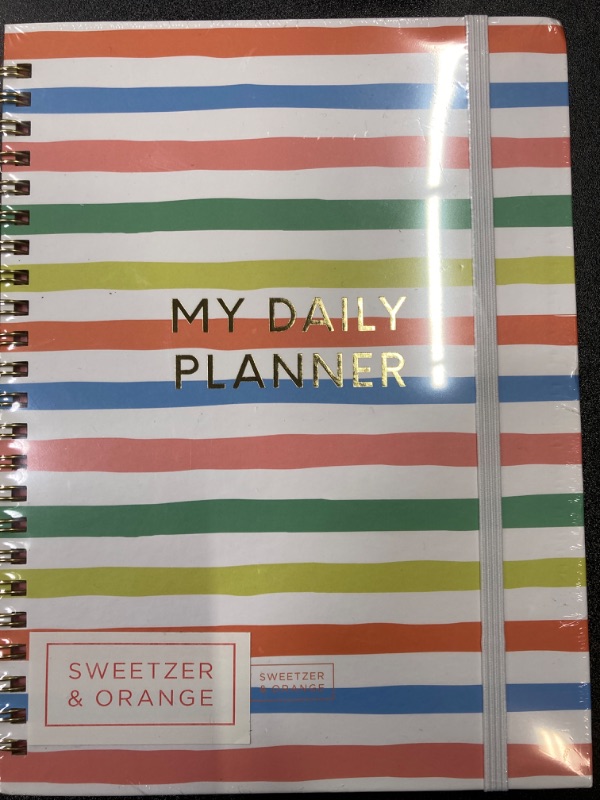 Photo 2 of (2 PACK) S&O Undated Planner with Meal, A5 Habit & Routine Tracker, Daily To Do List-Daily Planner Goal Agenda Abstract Notebook Organizer for 2023, Students, College, Work, ADHD, Fitness, Productivity Candy Stripes