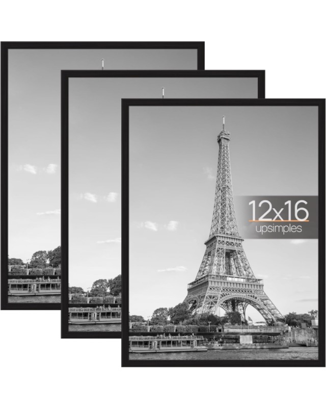 Photo 1 of 12/pack upsimples 12x16 Frame Black, Picture Frames 12 x 16 for Horizontal or Vertical Wall Mounting, Scratch-Proof Wall Gallery Photo Frame