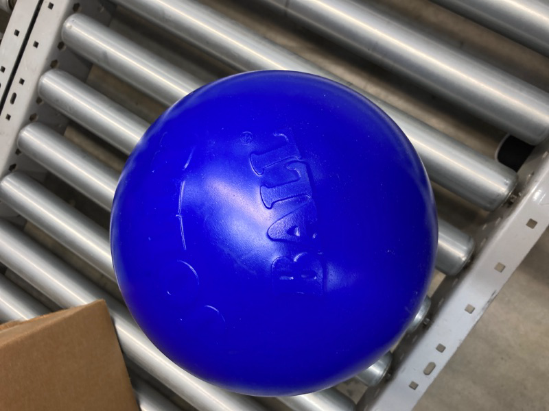 Photo 1 of Jolly Pets Push-n-Play Ball Dog Toy, 10 Inches/Large, Blue
