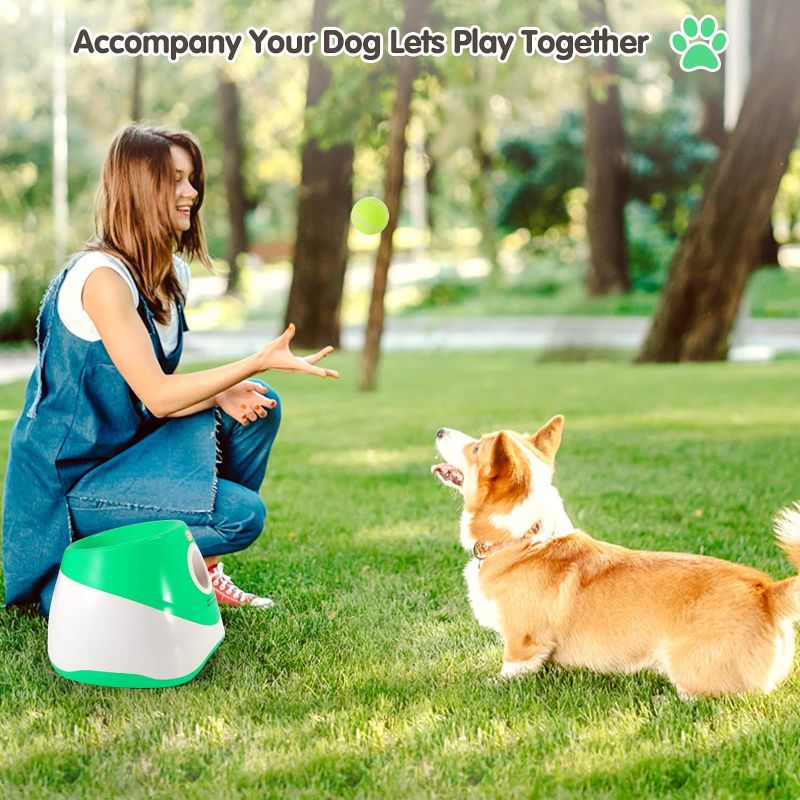 Photo 2 of Automatic Dog Ball Launcher, Dog Ball Thrower Machine with 10-30Ft 3 Launching Distance, Interactive Dog Toys for Small & Medium Dogs Indoor & Outdoor, 6 Mini Tennis Balls (2 inch) Included…
