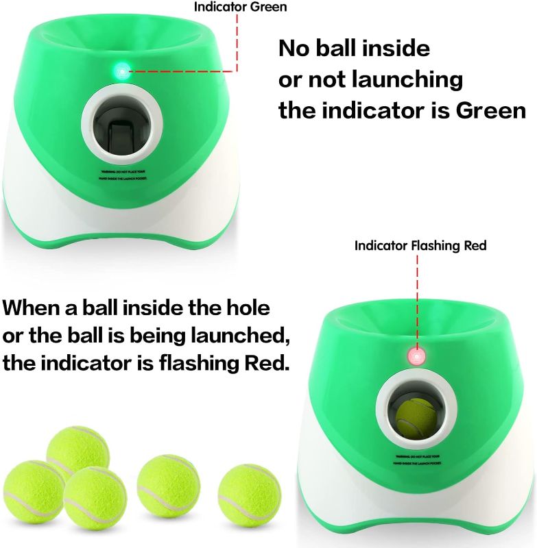 Photo 3 of Automatic Dog Ball Launcher, Dog Ball Thrower Machine with 10-30Ft 3 Launching Distance, Interactive Dog Toys for Small & Medium Dogs Indoor & Outdoor, 6 Mini Tennis Balls (2 inch) Included…
