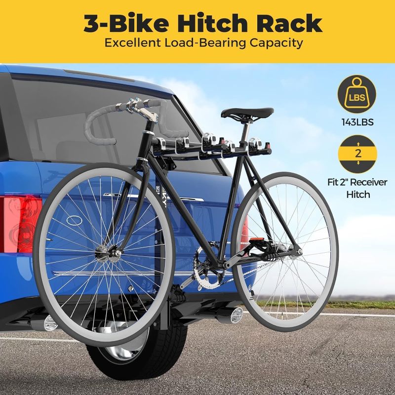 Photo 1 of 
Retrospec Lenox Car Hitch Mount Bike Rack 2-Inch Trailer Hitch - 3 Bicycle Carrier - Class 3 or 4 Trailer Hitch