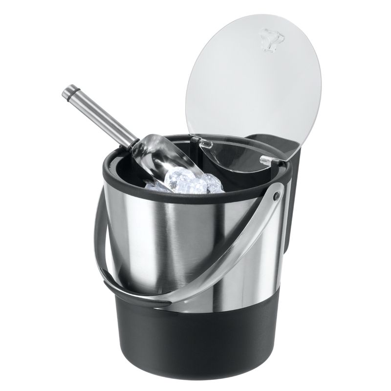 Photo 1 of Oggi Ice Bucket with Flip Top and Ice Scoop Large 4 Qt Capacity Stainless Steel & Black Model