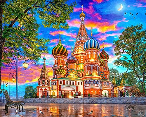 Photo 1 of Majestic by Springbok 1000 Piece Jigsaw Puzzle Sunset at St Basil S - Made in USA - Compact Box