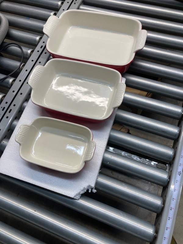 Photo 1 of Sweejar Porcelain Bakeware Set for Cooking, Ceramic Rectangular Baking Dish Lasagna Pans for Casserole Dish, Cake Dinner, Kitchen, Banquet and Daily Use, 13 x 9.8 inch(Red)
