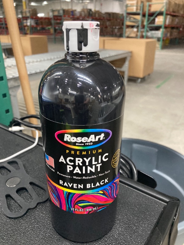 Photo 2 of RoseArt Acrylic Paint Raven Black 32oz Bottle