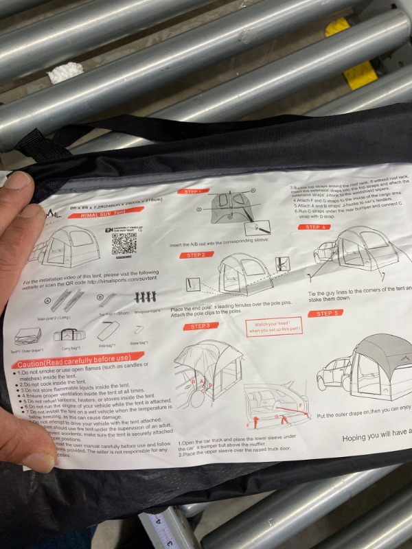 Photo 5 of GoHimal SUV Tent for Camping, Waterproof PU3000mm Spacious Double Layer Design for 5-8 Person, Includes Rainfly and Storage Bag, 8FT L x 8FT W x 7.2FT H Green