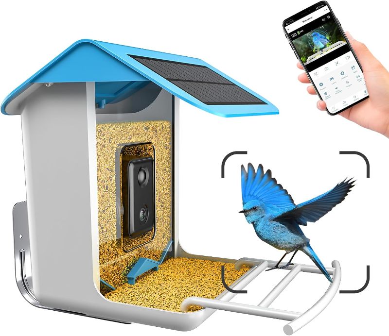 Photo 1 of Bird Feeder with Camera, Smart Bird Feeder with Camera, Bird Feeder Camera Auto Capture Birds and Notify, Free AI Recognition Forever, Bird Watching Camera Gifts for Bird Lover