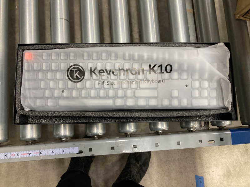 Photo 3 of Keychron K10 Full Size 104 Keys Bluetooth Wireless Mechanical Gaming Keyboard for Mac Windows with Gateron G Pro Brown Switch, Multitasking/White LED Backlight/USB C Wired Computer Keyboard