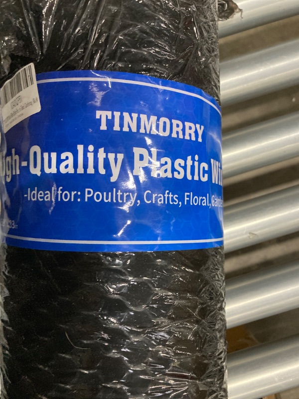 Photo 2 of 
Plastic Wire Mesh Fence, TINMORRY Durable Plastic Chicken Wire Mesh 16.9 IN x 16 FT Roll Black, Ideal for Poultry, Animal Barrier, Crafts, Floral, Gardening - Plastic Fencing & Garden Netting Solution