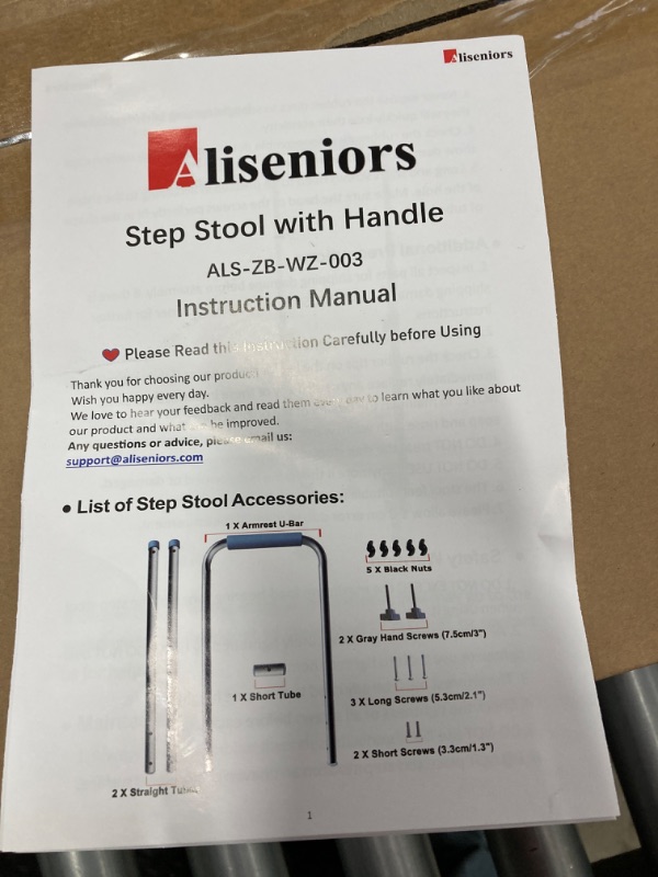 Photo 2 of Aliseniors Step Stool with Handle and Non-Skid Platform, Heavy Duty 2 Steps Medical Foot Stool for Adult, Seniors, Handicap Holds up to 350 lbs