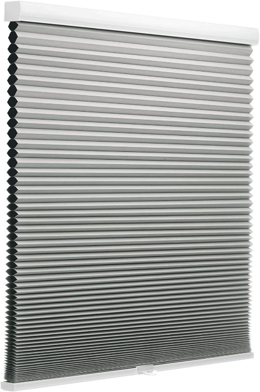 Photo 1 of angshade Window Blinds for Home Blackout Pull Down Cellular Shades, Shade Size 33" Wide x 72" High, Room Darkening Black Out Cordless Pleated for Windows Bedroom Noise Cancelling,Grey,