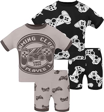 Photo 1 of DAUGHTER QUEEN Boys Pajamas 4 Pieces Short Set 100% Cotton Sleepwear Size 18 Months-12 Years