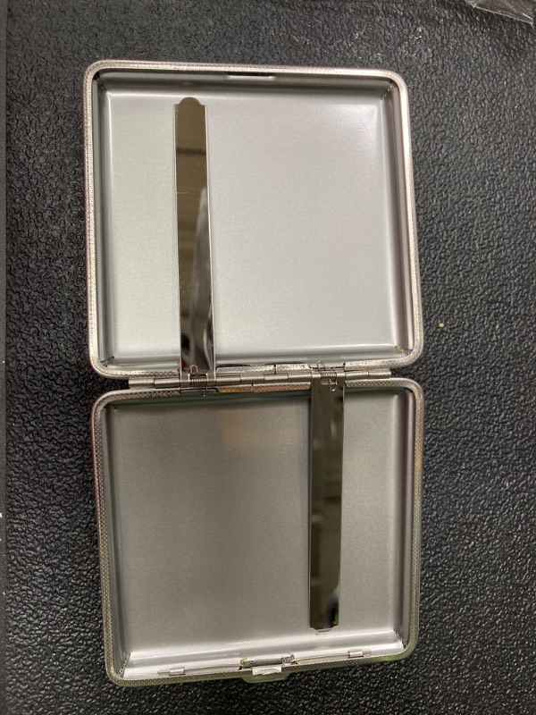 Photo 3 of  Cigarette Case for Women Men, Leather Metal Cigarette Box, Cigarette Holder Case for 20pcs 84mm Regular Size, 