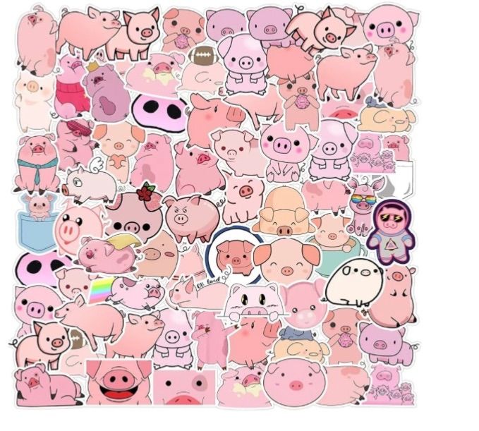 Photo 1 of Pig Stickers Tuqiso 50 Pieces Kawaii Cartoon Pink Piggy Sticker for Kids Waterproof Vinyl Cute Animal Stickers for Water Bottles, Laptop, DIY
Decoration,Scrapbook, Skateboard, Phone Case