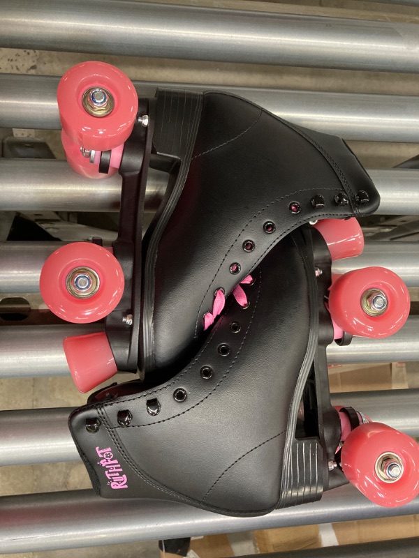 Photo 2 of Roller Skates for Women and Girls with Innovative Jelly Wheels, High Top Double-Row Classic Quad Skates with PU Leather for Kids and Adult, US 4, 36 EU