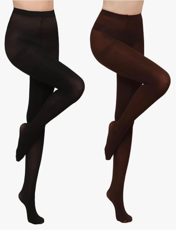 Photo 1 of HA WA 2 Pairs Semi Opaque Tights, Winter Control Top 60D Microfiber Leggings for women
***no size listed***
