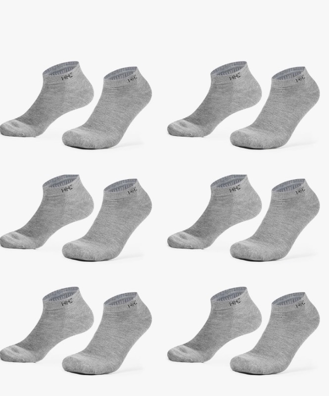 Photo 1 of HHZ Mens 6-Pack Running Socks No Show Boat Socks Low Cut Arch Support Comfort Cushioned Non Slip grey