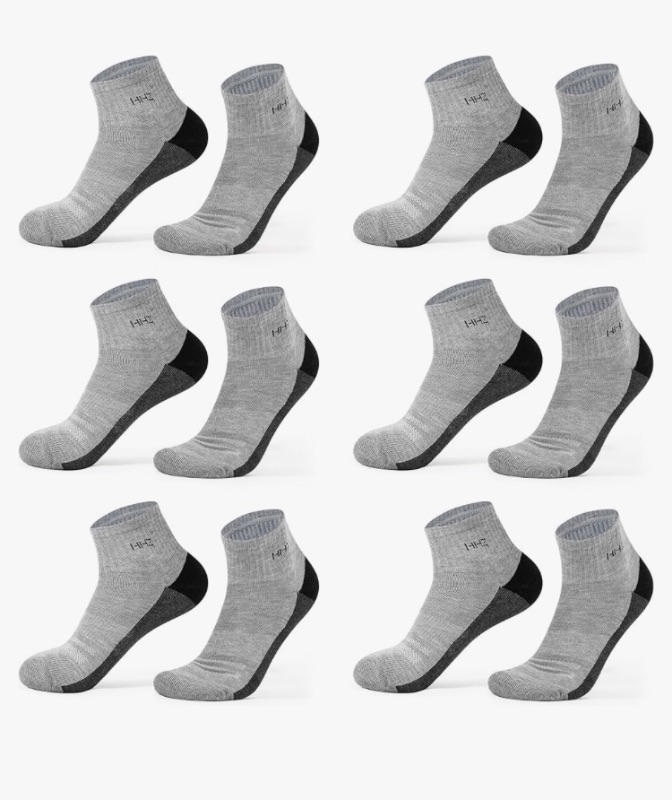 Photo 1 of HHZ Mens 6-Pack Running Socks Ankle Socks Quarter Low Cut Moisture Wicking Comfort Cushioned Athletic Socks(Size8-12.5)