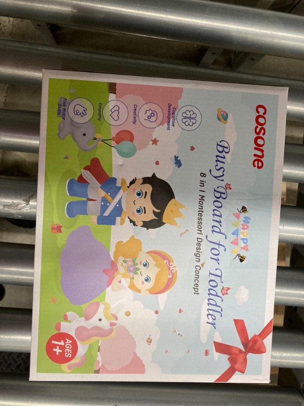 Photo 1 of cosone Busy Board for Toddlers, Montessori Toys Busy Book for 1 2 3 4 Years Old, Toddler Educational Activities for Learning Fine Motor Skills - Blue