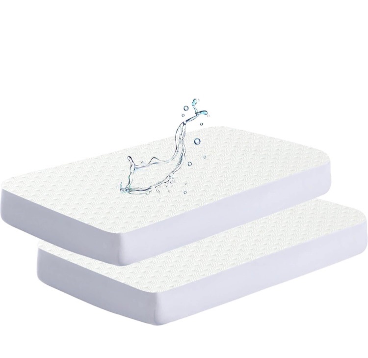 Photo 1 of 2 Pack Bamboo Viscose Waterproof Crib Mattress Protector Pad 28x52for Baby Toddler Bed Soft Breathable mattress protector Fitted Crib Mattress Cover