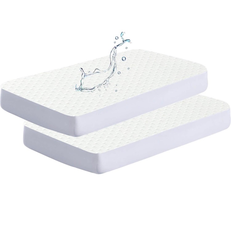 Photo 1 of 2 Pack Bamboo Viscose Waterproof Crib Mattress Protector Pad 28x52 for Baby Toddler Bed Soft Breathable Mattress protector Fitted Crib Mattress Cover