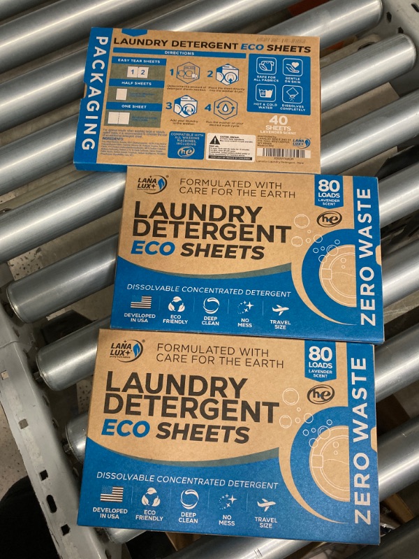 Photo 2 of *Bundle of 3Laundry Detergent Sheets - Laundry Sheets Detergent - Laundry Soap Sheets - Zero Plastic Jugs Natural Washer Sheets - No Mess Laundry Strips & Travel Laundry Detergent - 80 Loads User Friendly Sheets Lavender 80 Count