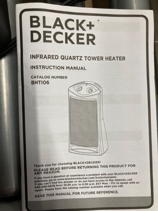 Photo 3 of ***WONT TURN ON***BLACK+DECKER Infrared Heater, Quartz Tower Heater with 2 Settings, 1500W, Black, 1 Piece