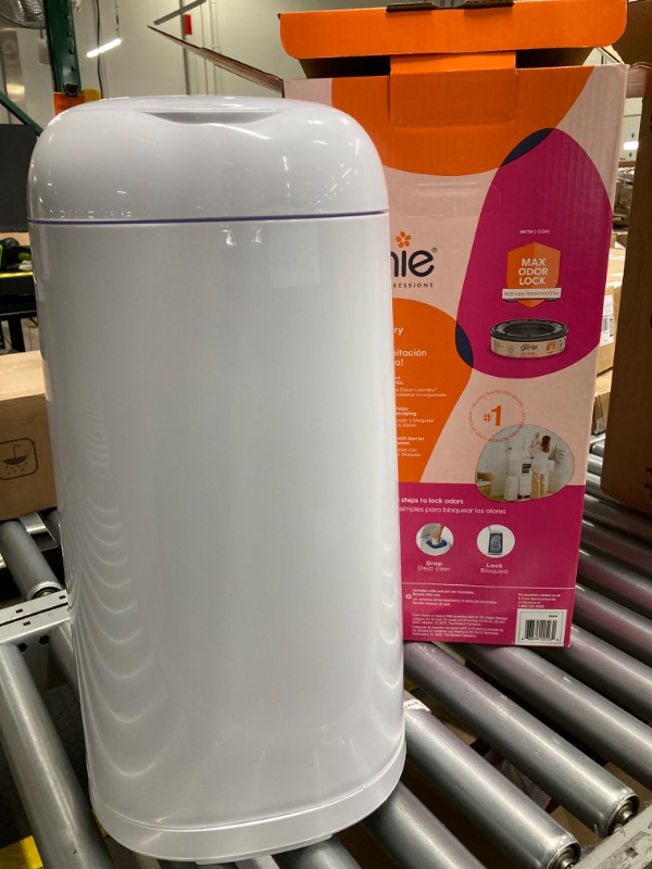 Photo 3 of Diaper Genie Expressions Pail | Odor-Controlling Baby Diaper Disposal System | Includes Diaper Pail and 1 Starter Refill Bag