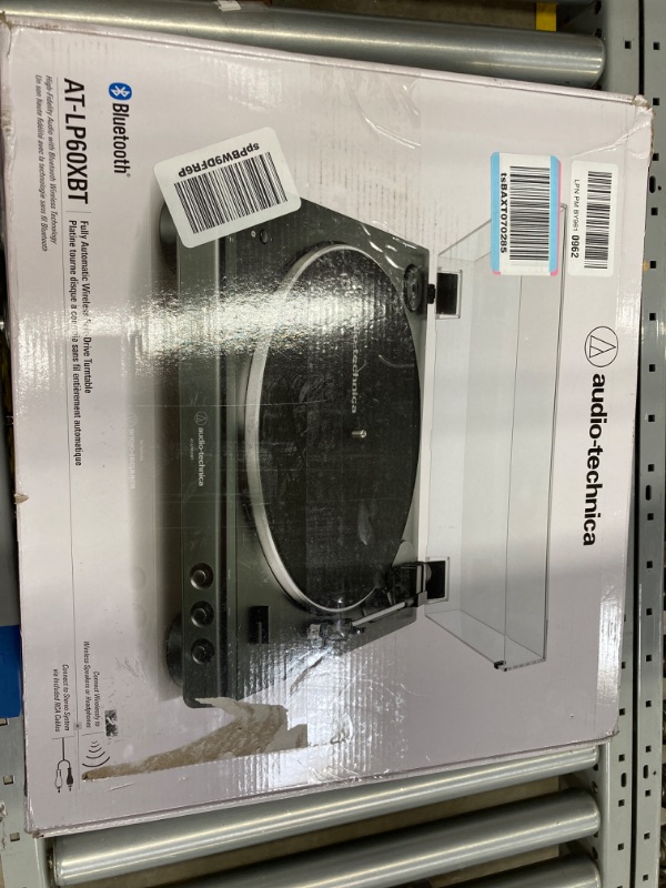 Photo 1 of Audio-Technica AT-LP60XBT-BK Fully Automatic Bluetooth Belt-Drive Stereo Turntable, Black, Hi-Fi, 2 Speed, Dust Cover, Anti-Resonance, Die-cast Aluminum Platter Black Wireless Turntable