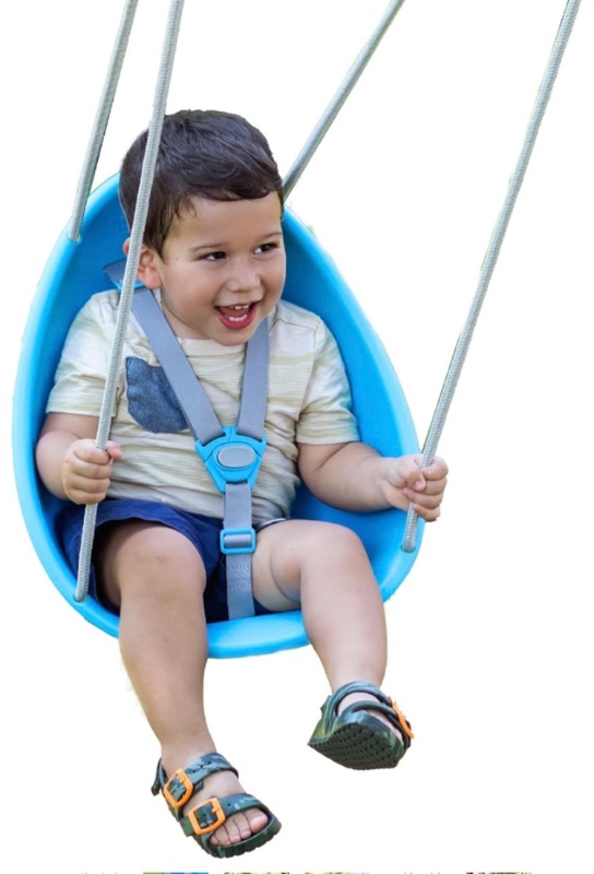 Photo 1 of Swurfer Coconut Toddler Swing – Comfy Baby Swing Outdoor, 3- Point Adjustable Safety Harness, Secure, Safe Quick Click Locking System, Blister-Free Rope, Easy Installation, Ages 6-36 Months