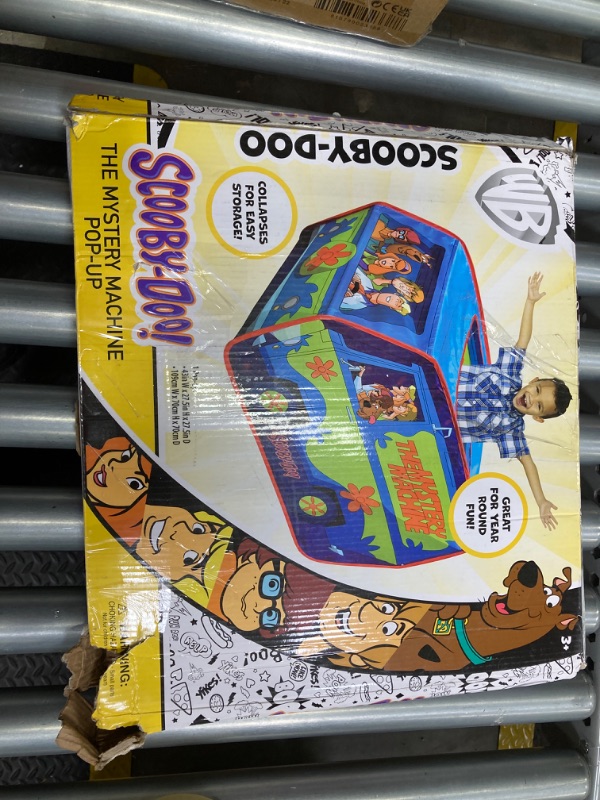 Photo 4 of ***Box is damaged, Blue marks on rods**Sunny Days Entertainment Scooby Doo Mystery Machine Tent – Kids Pop Up Play Tent | Scooby Doo Toy