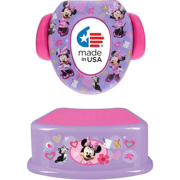 Photo 1 of Disney Minnie Mouse 2 Pc "Happy Helpers" Essential Potty Training Set - Soft Potty Seat, Step Stool