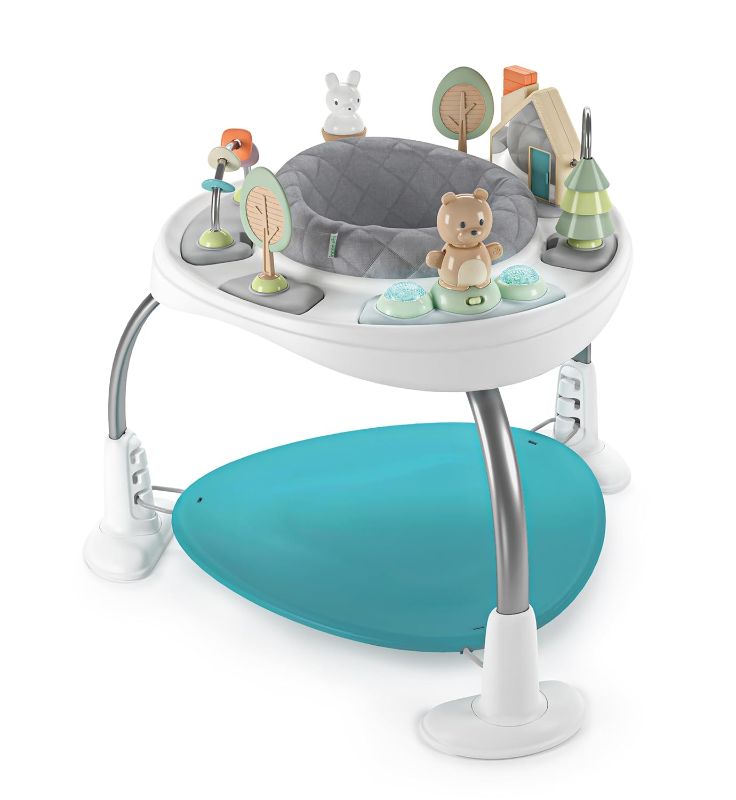 Photo 1 of Ingenuity Spring & Sprout 2-in-1 Baby Activity Center Jumper and Table with Infant Toys - Ages 6 Months +, First Forest