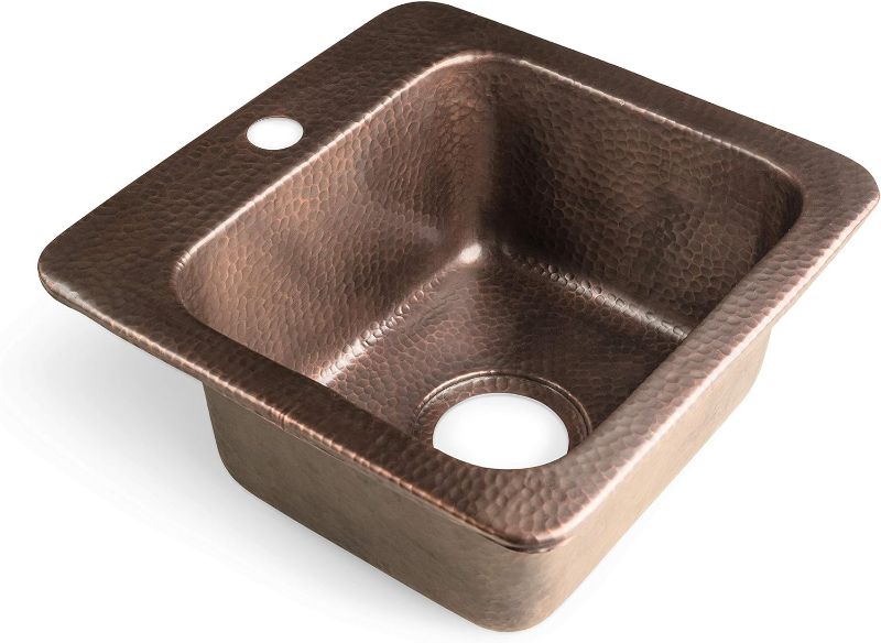 Photo 1 of Monarch Abode 17092 Pure Copper Hand Hammered Baxter Bar Prep Sink (15 inches)