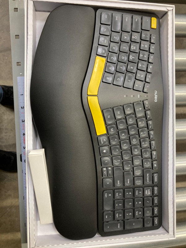 Photo 2 of Nulea Wireless Ergonomic Keyboard, Split Keyboard with Wrist Rest, USB-C Charging, 7-Color Backlight, Natural Typing, Bluetooth and USB Connectivity, Compatible with Windows/Mac