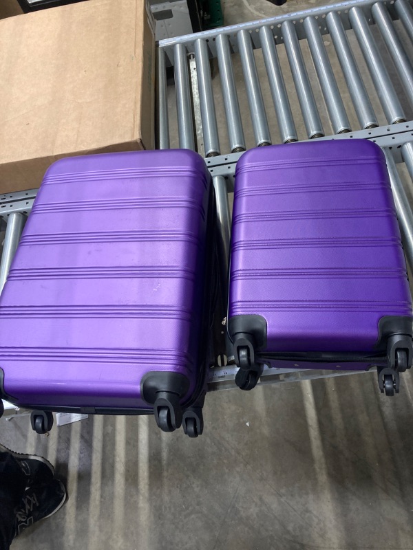 Photo 2 of Merax Luggage Sets of 2 Piece Carry on Suitcase Airline Approved,20/28 IN Hard Case Expandable Spinner Wheels (Purple)