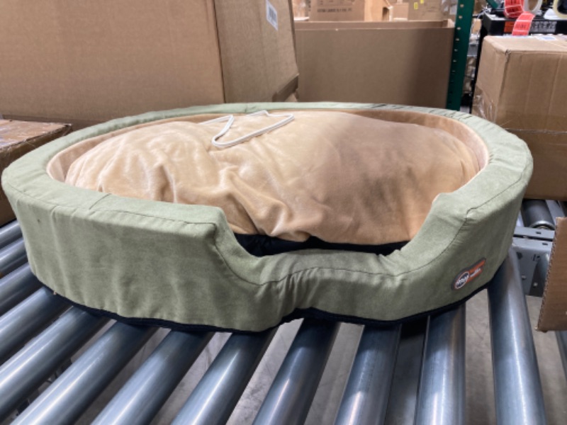 Photo 3 of K&H Pet Products Thermo-Snuggly Sleeper Heated Pet Bed Large Sage 31" x 24" 6W Large (24" x 31") Recyclable Box