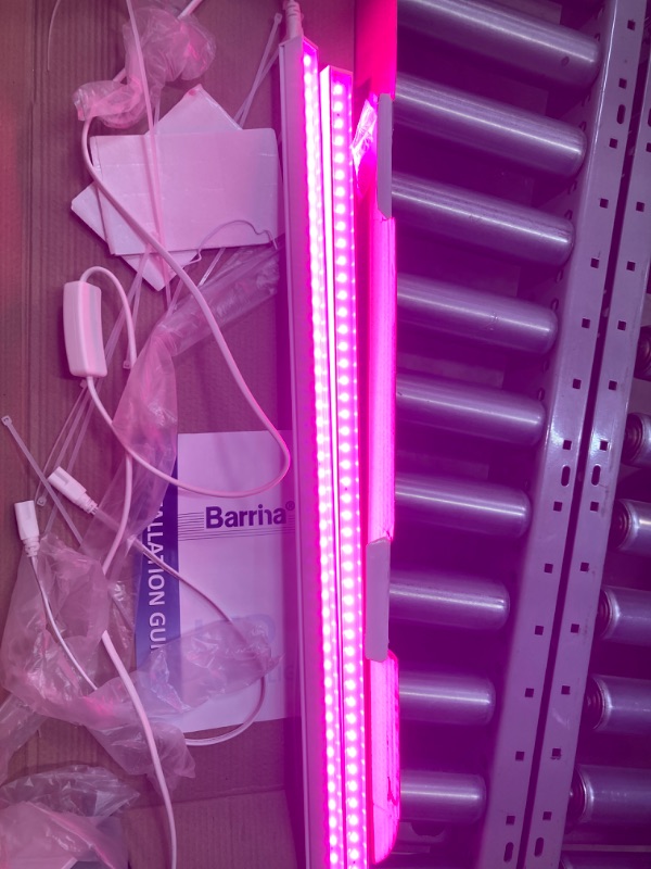 Photo 2 of ***ONLY 2 OUT OF 8 LIGHTS*** Barrina T5 Grow Lights, Full Spectrum, 2ft 80W (8 x 10W, 500W Equivalent), LED Grow Light Bulbs, Plant Lights for Indoor Plants, Greenhouse, Plug and Play, Pink, 8-Pack